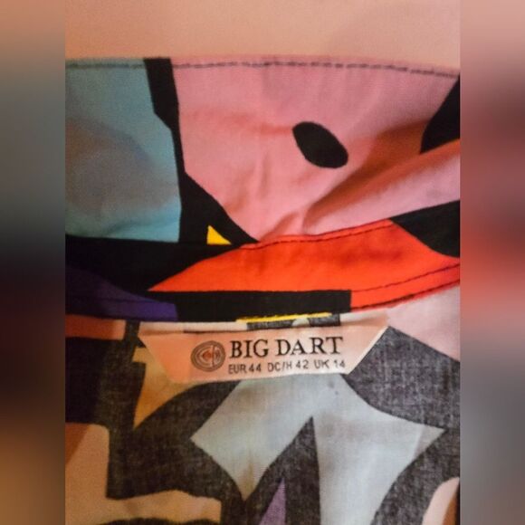 Vintage Big Dart Women's Colorful Geometric Blouse - Picture 4 of 5